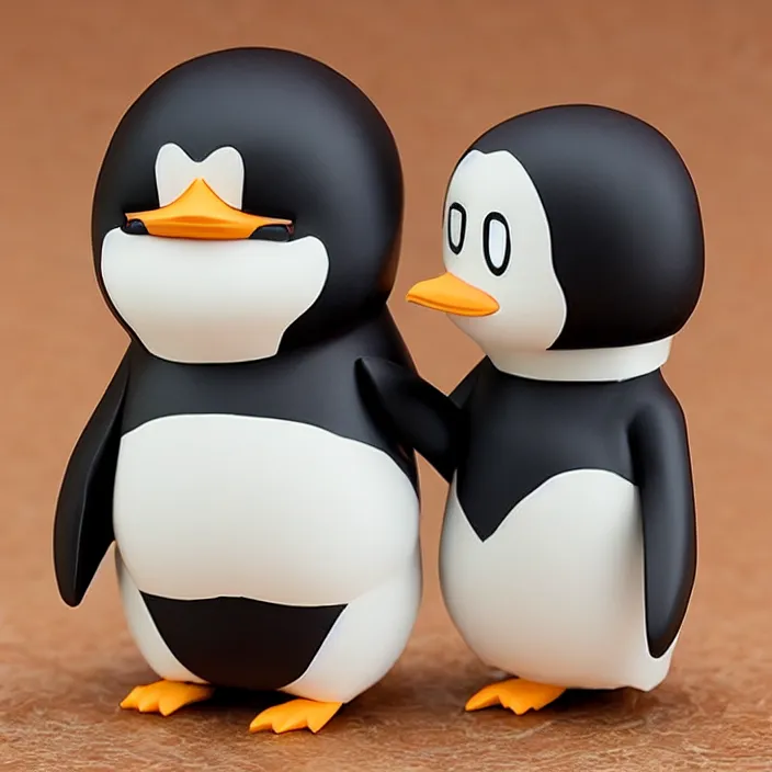 Image similar to a penguin, an anime nendoroid of a penguin, figurine, detailed product photo