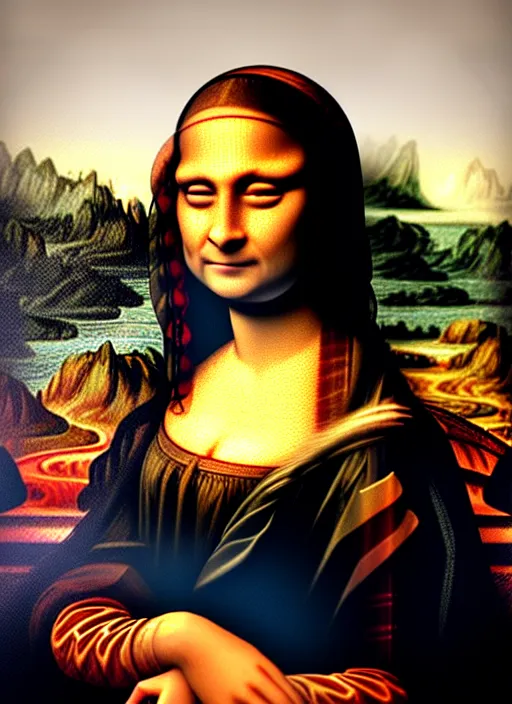 Prompt: cara delevingne as mona lisa, detailed digital art, trending on Artstation