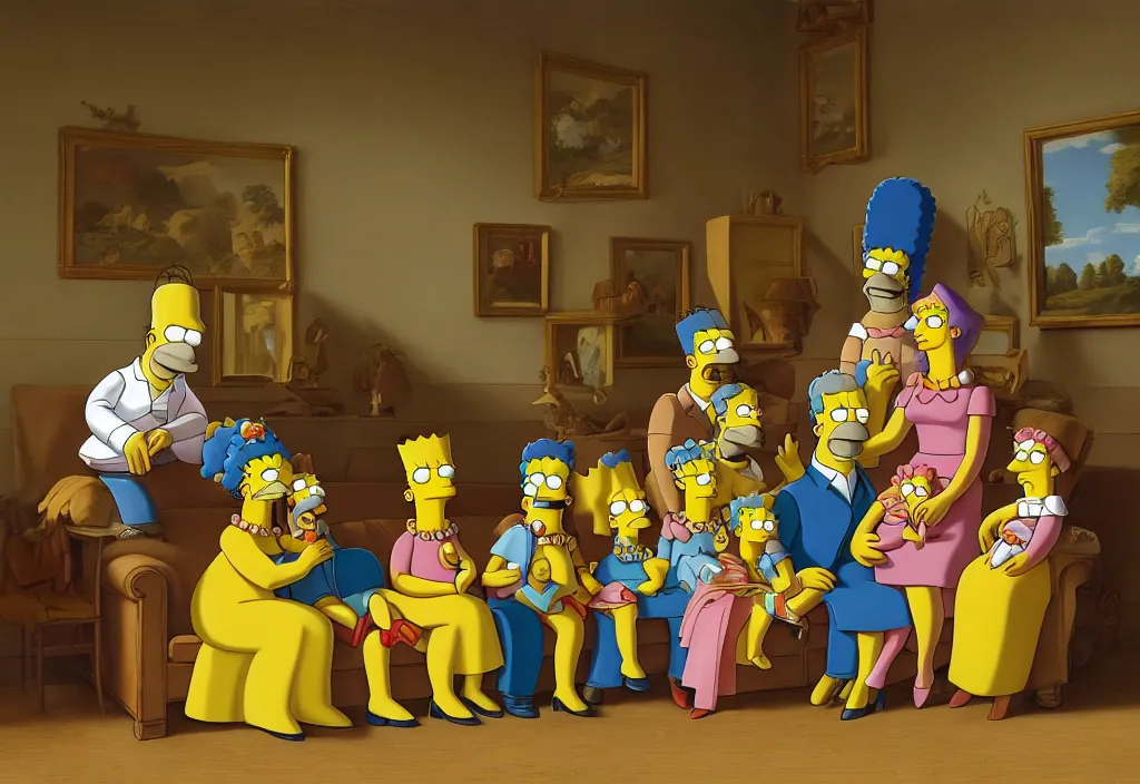 Image similar to the simpsons by jacques - louis david