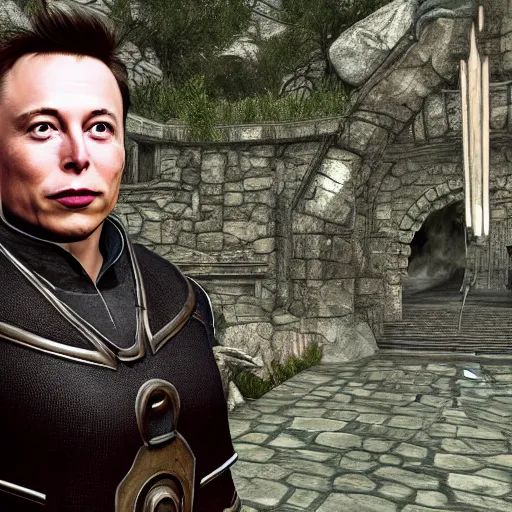 Prompt: Screenshot of Elon Musk as an Oblivion NPC, The Elder Scrolls Oblivion, gaming, detailed, 4K