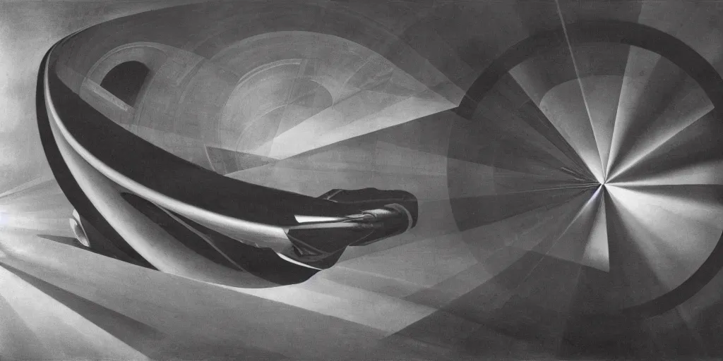 Image similar to hypersonic travel through medium, by tullio crali