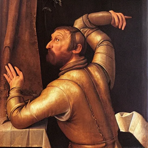 Prompt: man hitting the griddy in a renaissance style