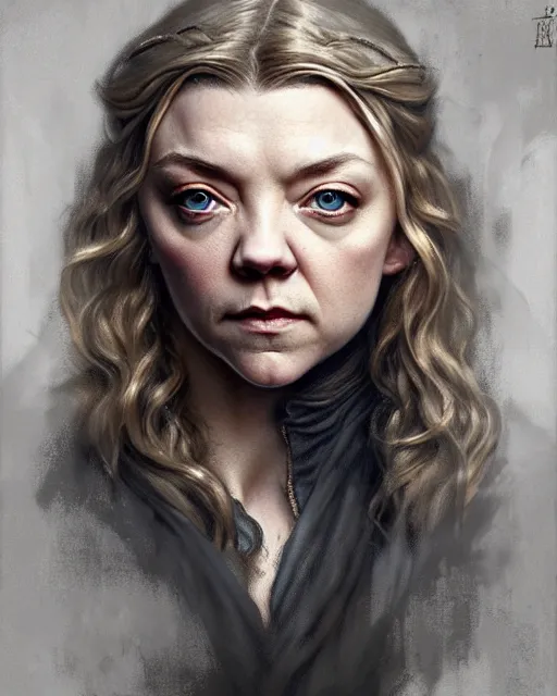 Image similar to natalie dormer, character portrait, portrait, close up, concept art, intricate details, highly detailed by greg rutkowski, michael whelan and gustave dore