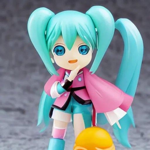 Prompt: A happy meal toy of Hatsune Miku, vibrant, cute, chibi, highly detailed, mint condition