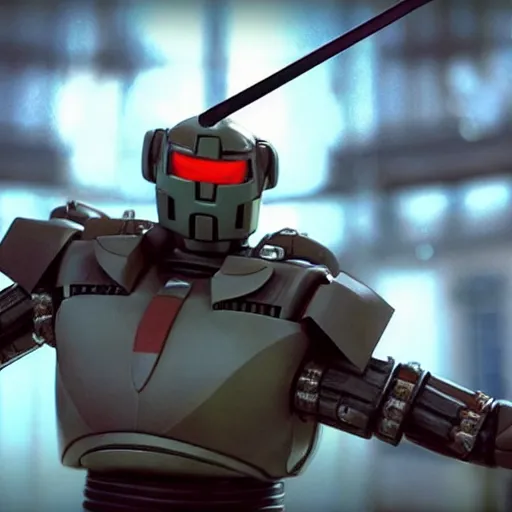 Prompt: samurai robot with a katana, epic, cinematic, award winning