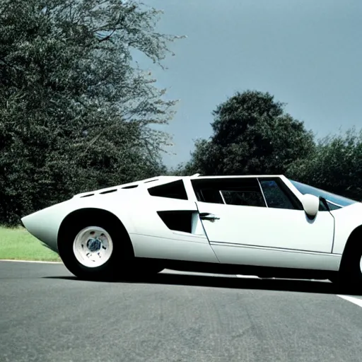 Prompt: 1966 car (((countach Audi Quattro sport))) round bulbous shapes