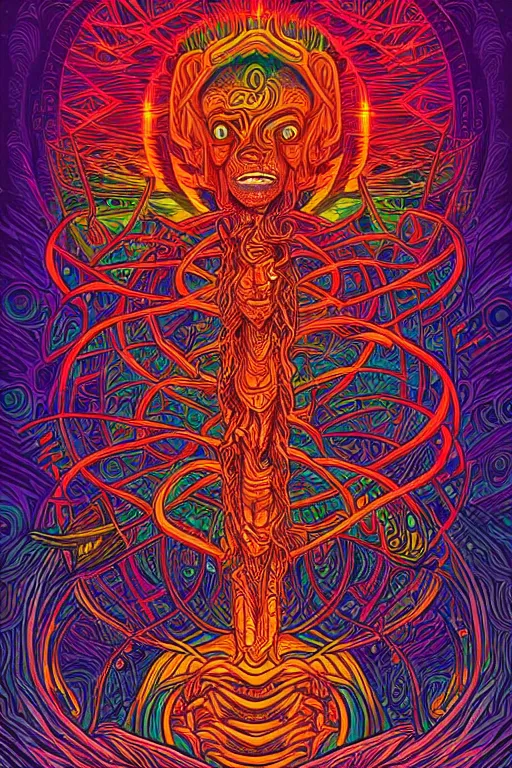 Prompt: The Ayahuasca Spirit, by Dan Mumford