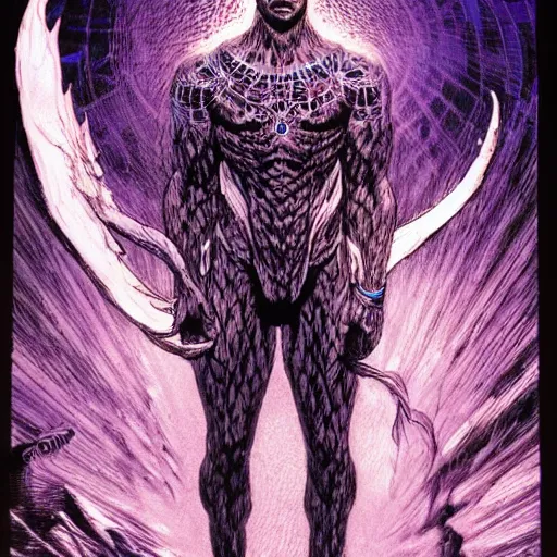 Image similar to a powerful psychic man emitting psychic power, psychic, psychic powers, detailed, highly detailed, hyper detailed, aesthetic!, trending on artstation, artstation, trending on tumblr, by Barry Windsor-Smith, fantasy, fantasy aesthetic!,