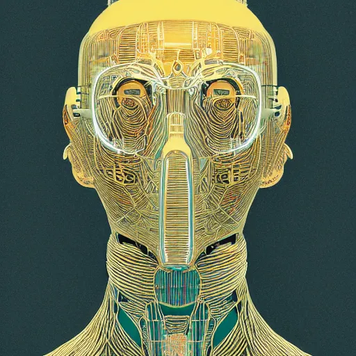 Image similar to a cybernetic mannequin by victo ngai and jakub rebelka, trending on artstation