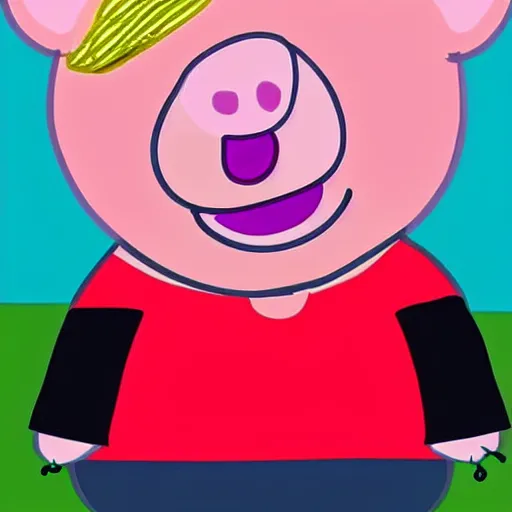 Image similar to still image of boris johnson as a character in peppa pig show