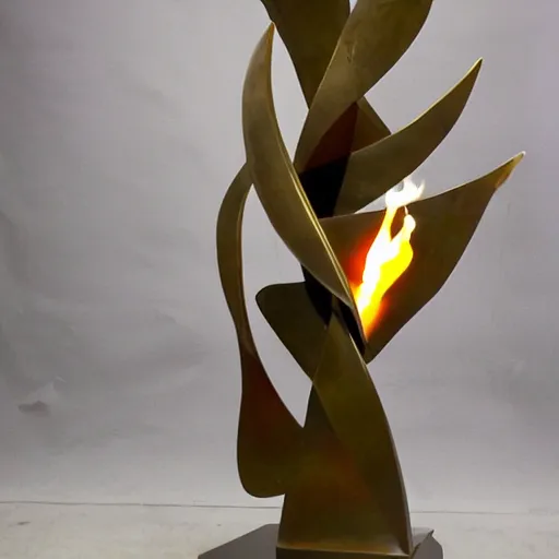 Image similar to six foot tall abstract bronze sculpture of a flame