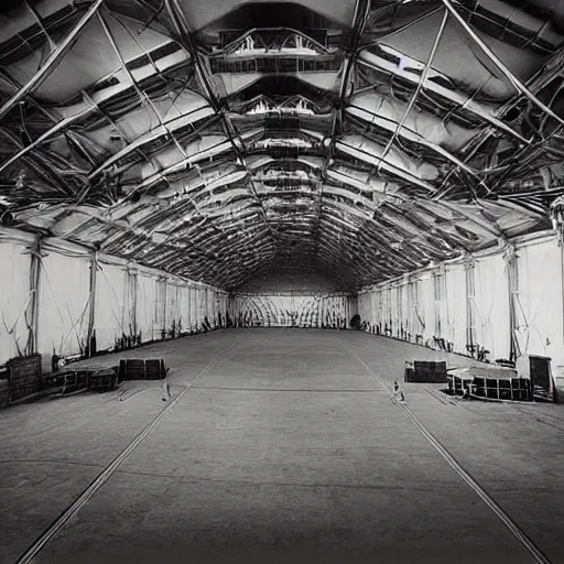 Image similar to an alien craft inside a hanger, old photo, vintage photo, grainy, realistic, real photo,