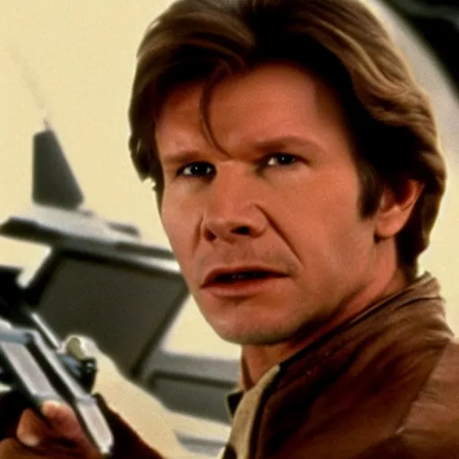 Image similar to film still of Gary Oldman as Han Solo in Star Wars 1977