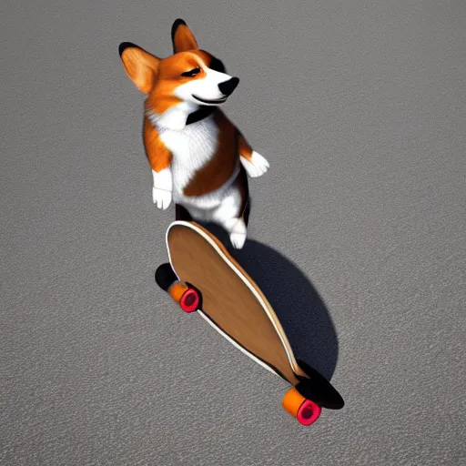 Prompt: corgi riding a skate board concept art, ultra realistic, digital art, gothic, rich deep colors, smooth shadows, high resolution, cinematic