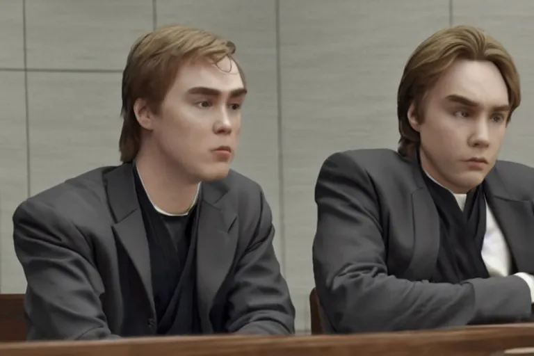 Prompt: anakin skywalker talking to jimmy mcgill in court, us court, 1 0 8 0 p, court session images, realistic faces