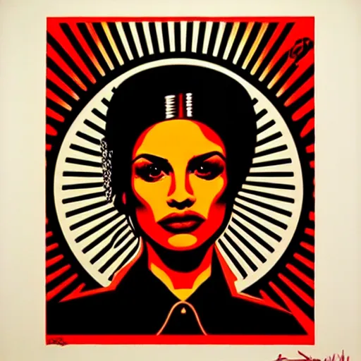 Image similar to graffiti by shepard fairey