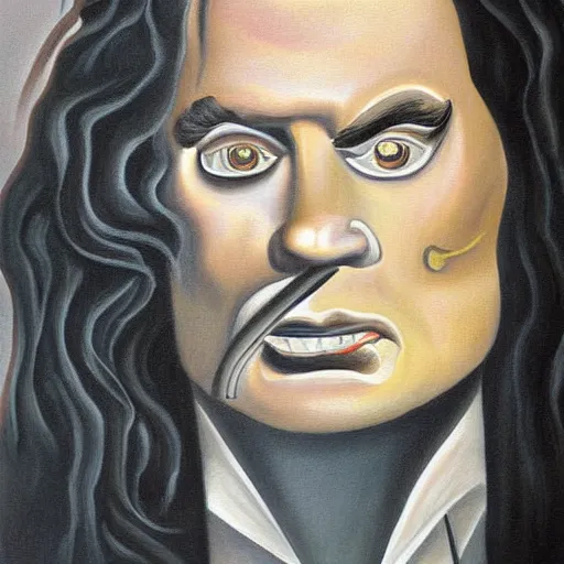 Image similar to tommy wiseau painting by dali