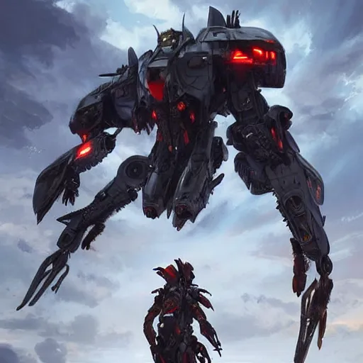 Image similar to Zoids Mech,Greg rutkowski, Trending artstation, cinematográfica, digital Art