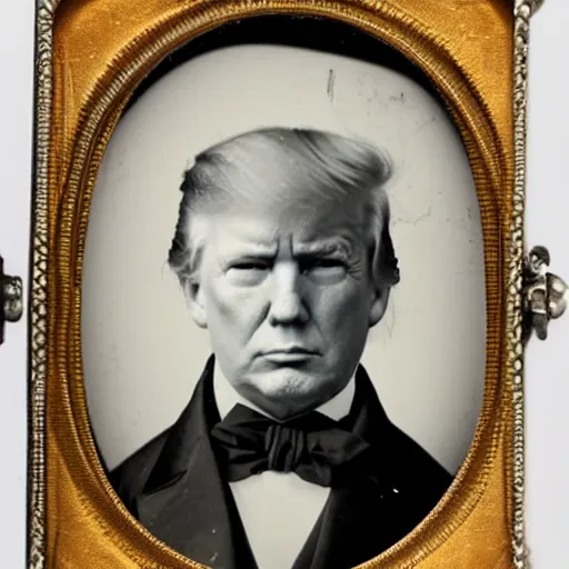 Image similar to A daguerreotype photo of Donald Trump