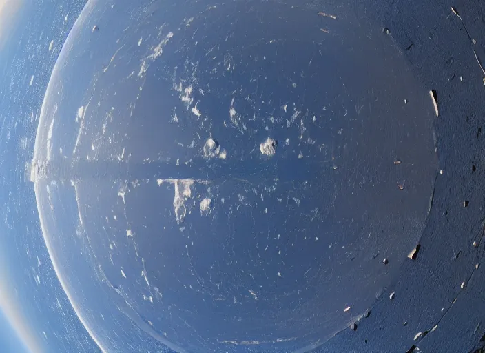 Prompt: nasa satellite still of a flat disc shaped earth that is flat and shaped like a flat disc flat flat disc disc!!!!!!!!! floating in space, 8 k