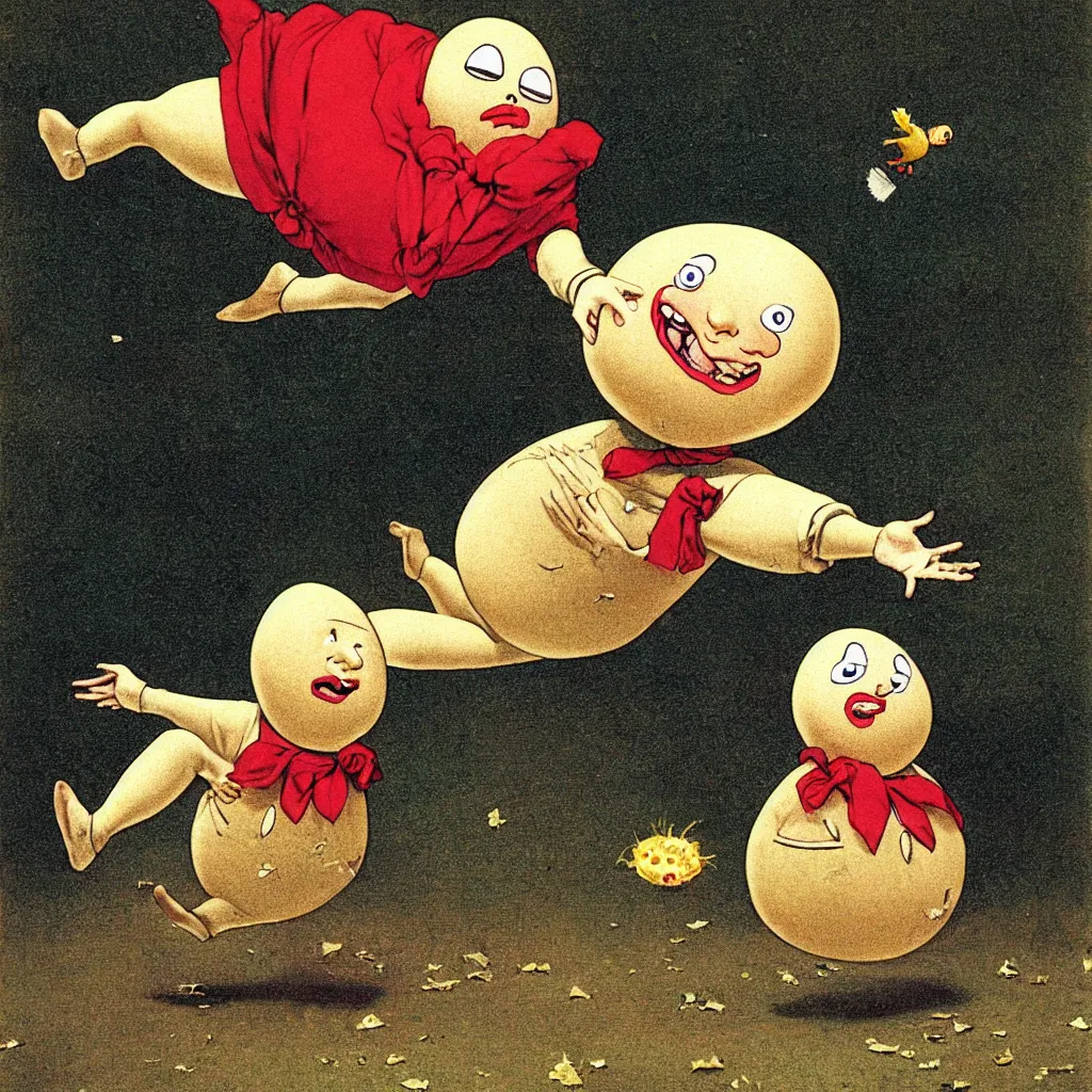 Prompt: ( ( ( o rose, thou art sick! the invisible worm that flies in the night, ) ) ) humpty dumpty had a great fall : photograph