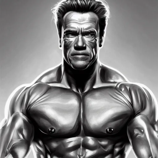 Image similar to portrait of Douglas Walker as Arnold Schwarzenegger, parody, intricate, headshot, highly detailed, digital painting, artstation, concept art, sharp focus, illustration, art by artgerm and greg rutkowski and alphonse mucha