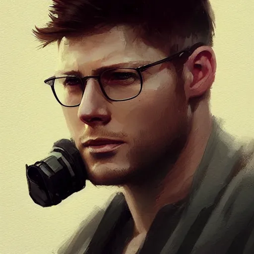 Image similar to “ portrait of jensen ackles by greg rutkowski, young, attractive, highly detailed portrait, scifi, digital painting, artstation, concept art, smooth, sharp foccus ilustration, artstation hq ”