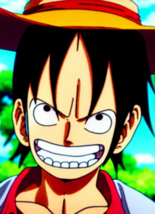 Image similar to photograph of a luffy face, depth of field, focus,