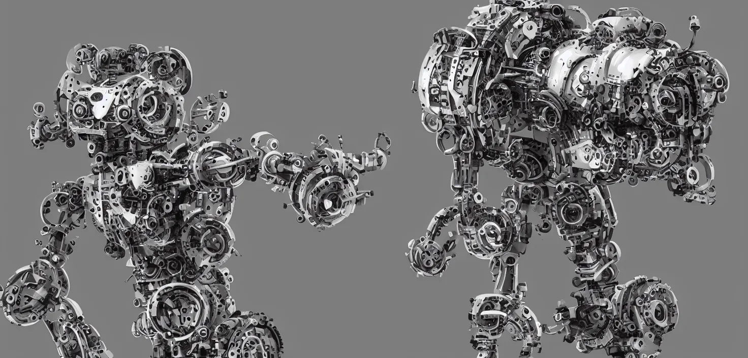 Image similar to detailed photo of a mechanical robot cat, digital art