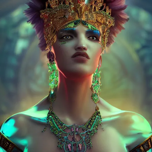 Image similar to portrait of wonderful princess of emerald with fair skin, glowing, ornate and intricate, jaw dropping, dynamic lighting, intricate and detailed, 4 k octane render