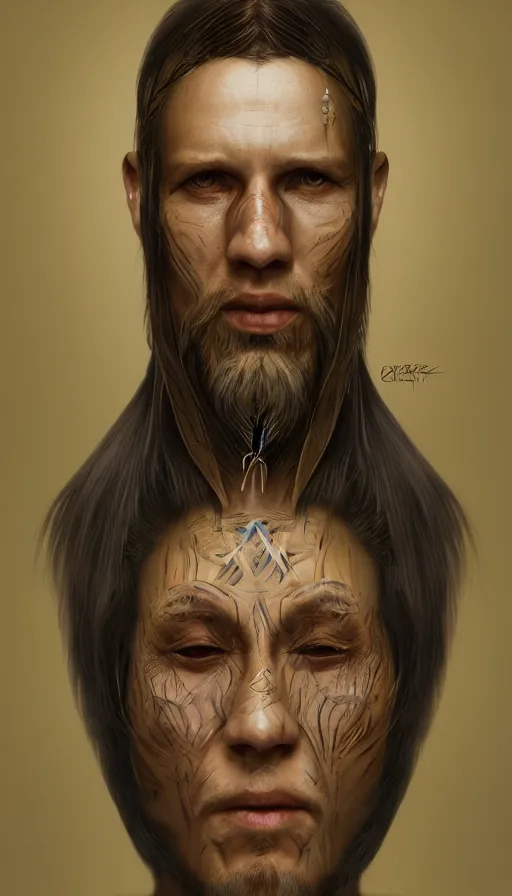 Image similar to portrait of a digital shaman, by cgsociety