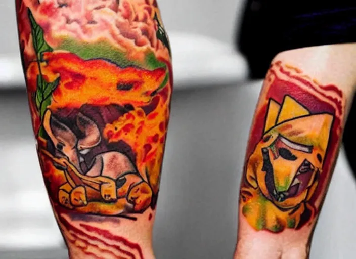 Image similar to lasagna tattoo