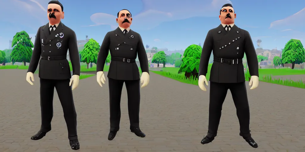 Image similar to adolph hitler as a fortnite skin. high quality 8 k resolution