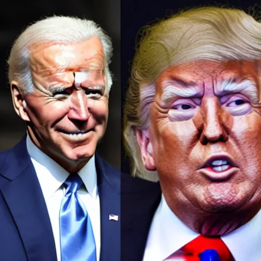 Image similar to joe biden and donald trump taking selfies