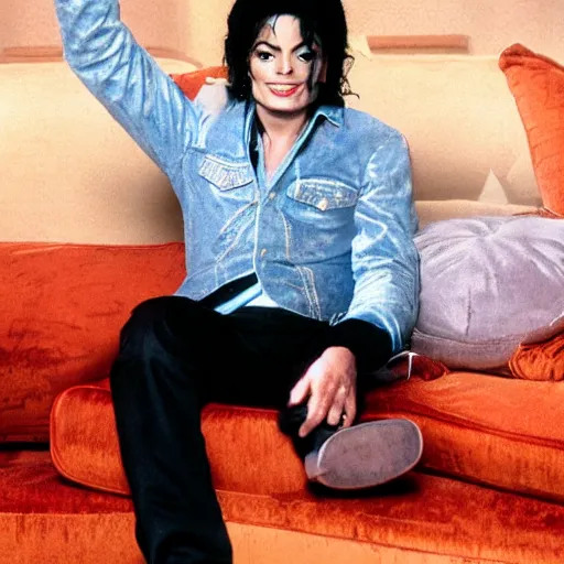 Prompt: michael jackson on a couch