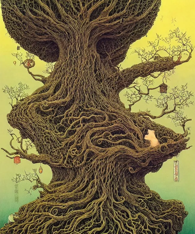 Image similar to portrait painted in jacek yerka style drawn by vania zouravliov and takato yamamoto, inspired by the giving tree, intricate acrylic gouache painting, high detail, sharp high detail, artstation