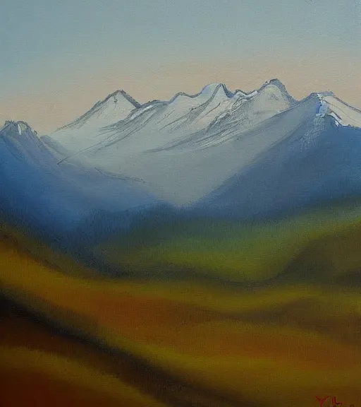 Image similar to painting of mountains by yun che
