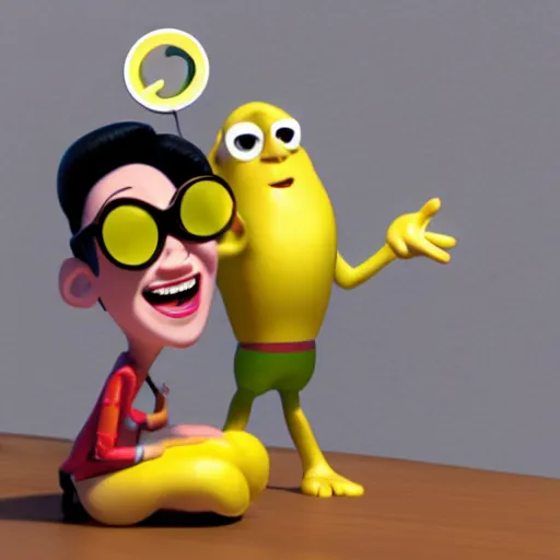 Prompt: Pixar render, cool lemon wearing sunglasses, Disney,