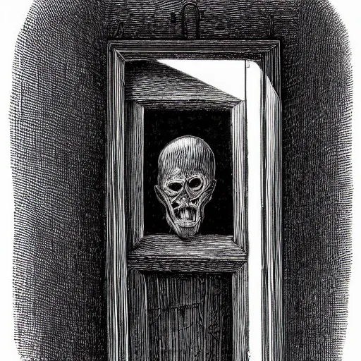 creepy door drawing