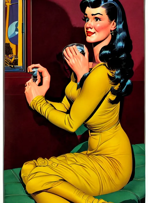 Image similar to a portrait of a pretty young lady by al feldstein