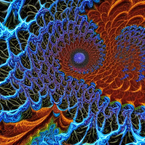 Prompt: mind bending fractal consuming earth, hyper detailed, vibrant colors, ray tracing, 4k, 8k, fractal!!.