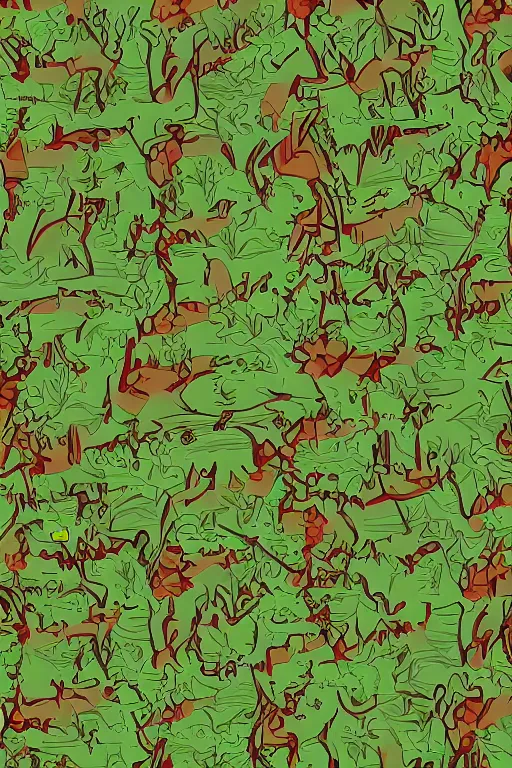 Image similar to goblincore forest pattern,