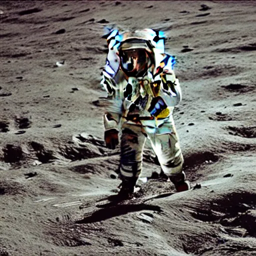 Image similar to Santa on the moon landing, 1969, realistic, detailed