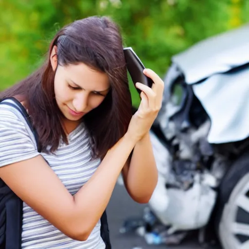 Prompt: car accident but the victims are smartphones