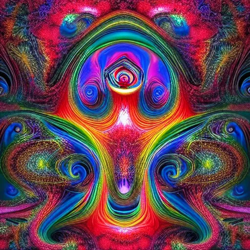 Image similar to fantasy art hyper realistic ai created interesting bizarre fractal psychedelic fantastic art award winning best ultra detailed magnificent