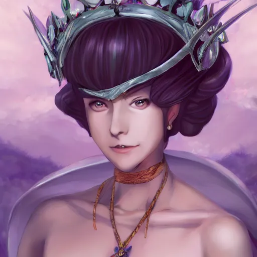 Image similar to portrait of the tyrant queen of faeries britain, anime fantasy illustration by tomoyuki yamasaki, kyoto studio, madhouse, ufotable, comixwave films, trending on artstation