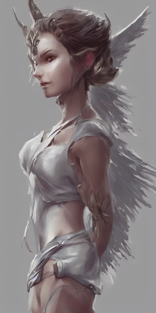 Image similar to Concept art, angel girl, artstation trending, highly detailded