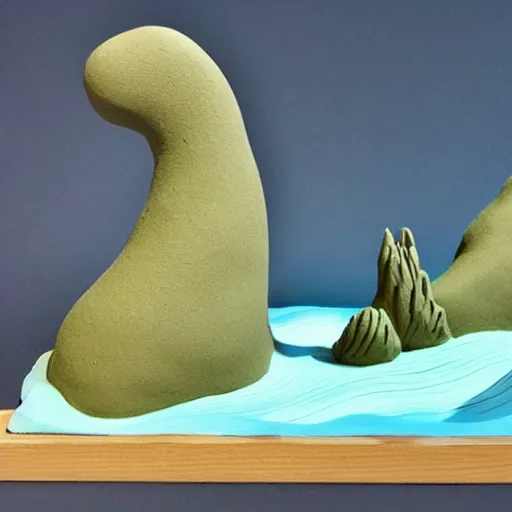 Image similar to claymation, 3 d clay sculpture of ocean waves, by nick park, aardman studios, made of clay, inspired by hokusai