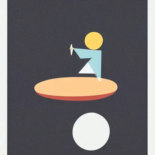 Prompt: A painting of a man on the moon, abstract painting in the style of Sophie Taeuber-Arp and Gary Hume and Tatsuro Kiuchi, flat colour-block style, geometric abstraction, earthy light pastel colours