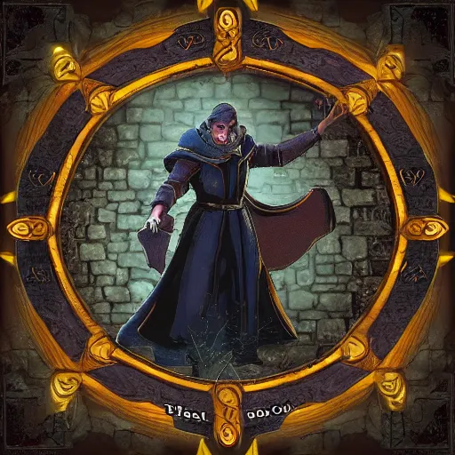 Prompt: The evil mage in the center of a castle